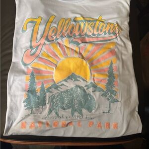 SHEIN White Yellowstone Graphic Tee